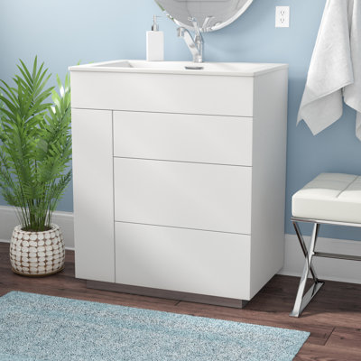 Ebling 29.8'' Single Bathroom Vanity with Acrylic Top
