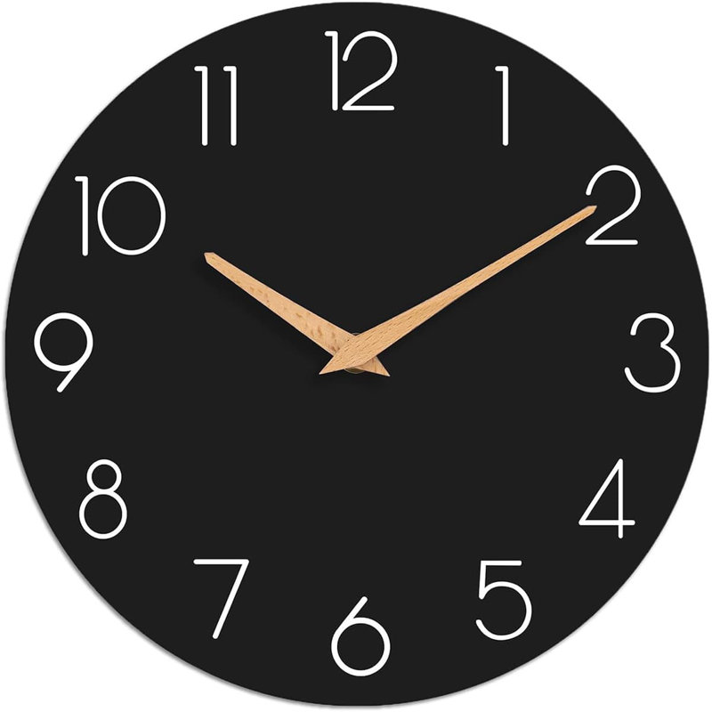 Wood Wall Clock, Black