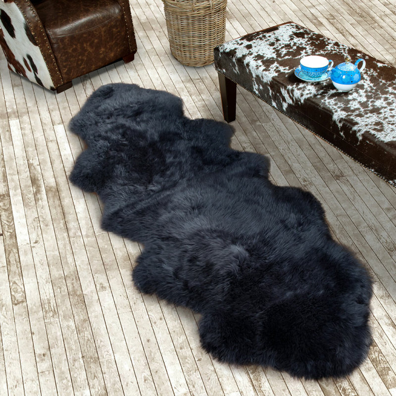 Tapis en peau de mouton Novaker, Nouveauté 2 pi x 6 pi