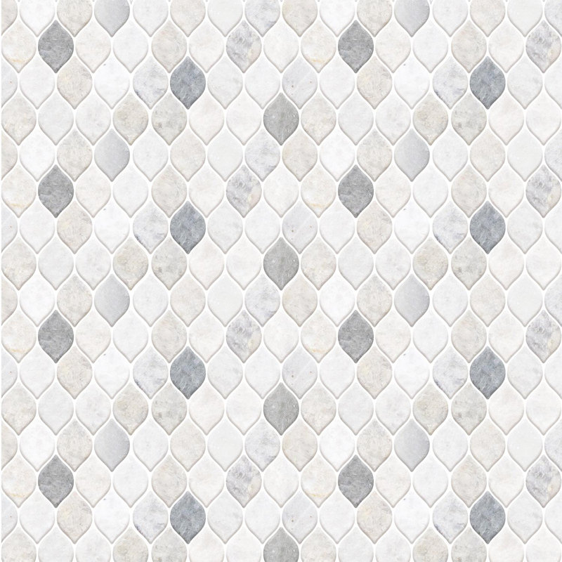 15.5cm W x 30.5cm L Aluminum Peel and Stick Mosaic Tile