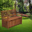 Banc de rangement en bois de teck de 47,25 po de largeur: boîte de rangement rectangulaire pour l'extérieur