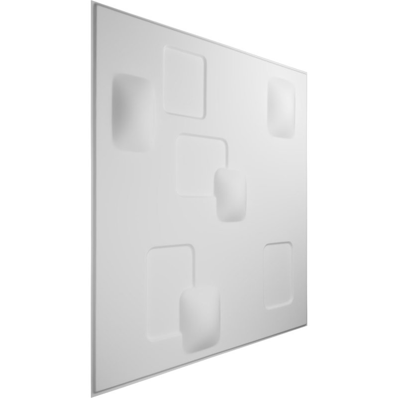 White Textured 3D PVC Wall Panels, 19 5/8" x 19 5/8", 10-Pack