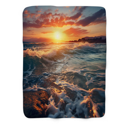 Dusk Ocean - 1 Piece Premium Sherpa Blanket
