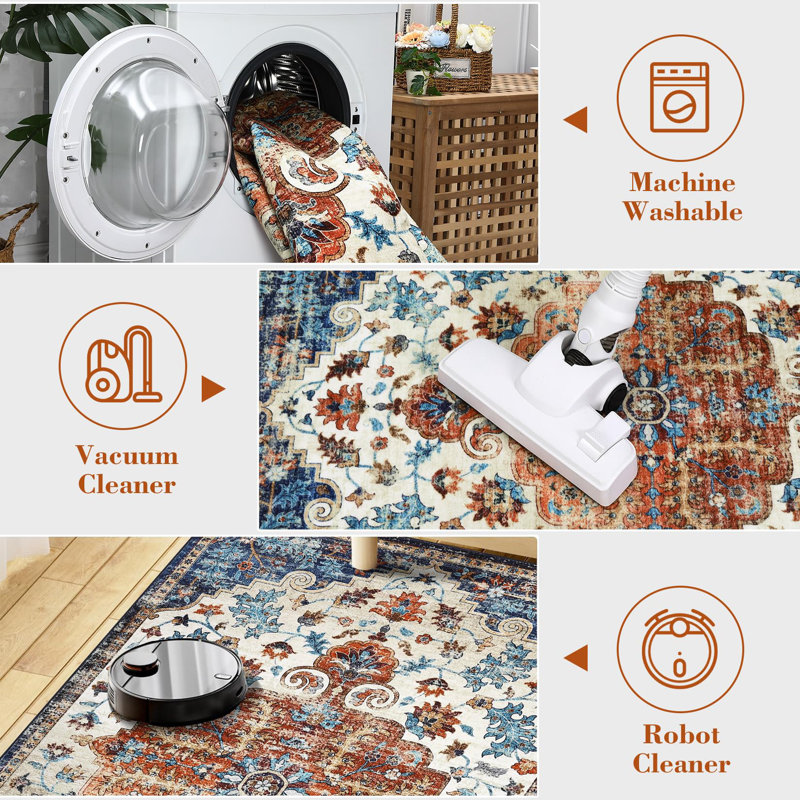 Abstract Machine Printed Area Rug, Rectangle 160 x 230 cm