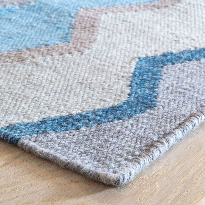 Safety Net Kit Kemp x Annie Selke Safety Net Blue Handwoven Indoor/Outdoor Rug, Rectangle 5' x 8'