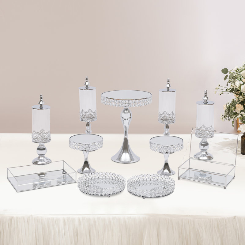 11pcs Acrylic Mirrored Surface Cake Stand