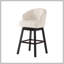 Tabouret tournant à 360 degrés avec garniture cloutée, beige