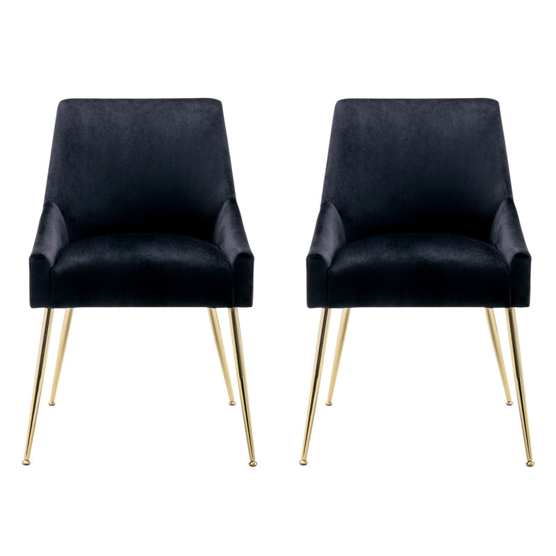 Fauteuil en velours l 21,5 po Koblas, Velours noir
