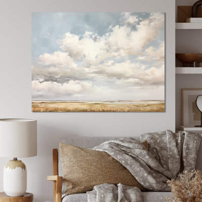 White Clouds Scenery Minimalism - Clouds Wall Decor