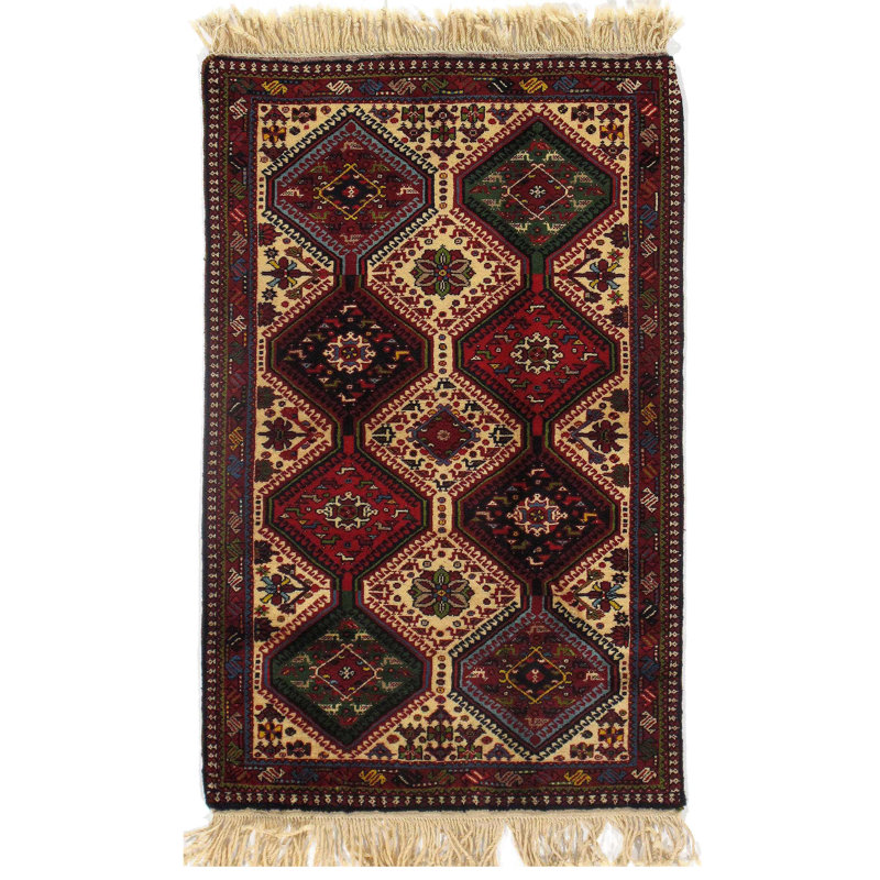 Lilyrae Wool Oriental Area Rug in Red