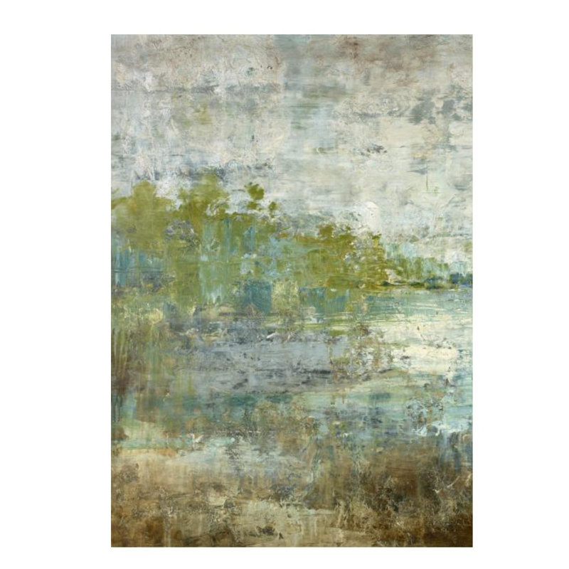 Reflecting Pool II Painting by Timothy O' Toole, 34" H x 24" W x 1.5" D, Knife Gel