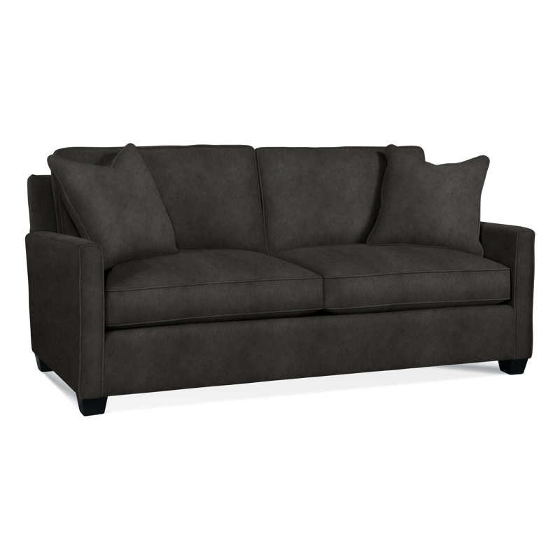 Nicklaus Sofa, Gel Memory Foam Mattress, Black, Light Blue Performance Fabric; 0851-55