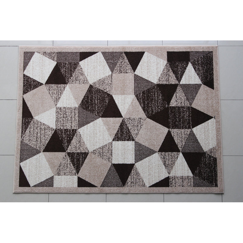Tapis brun/blanc Rorie, 3 pi x 5 pi