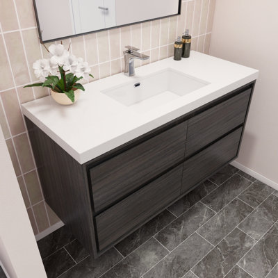 Azden 48" Wall-Mounted Single Bathroom Vanity Set