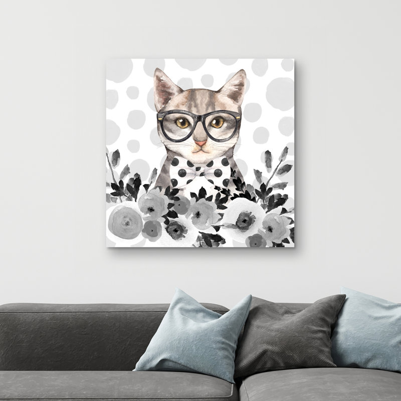 Geek cat - 32"x32" art on canvas