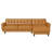 Allison Right-Facing Tan Leather Sectional Sofa