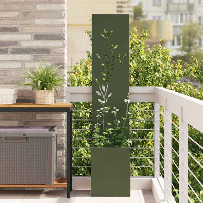 Garden Privacy Screen Floral 32 X 140 Cm Weathering Steel