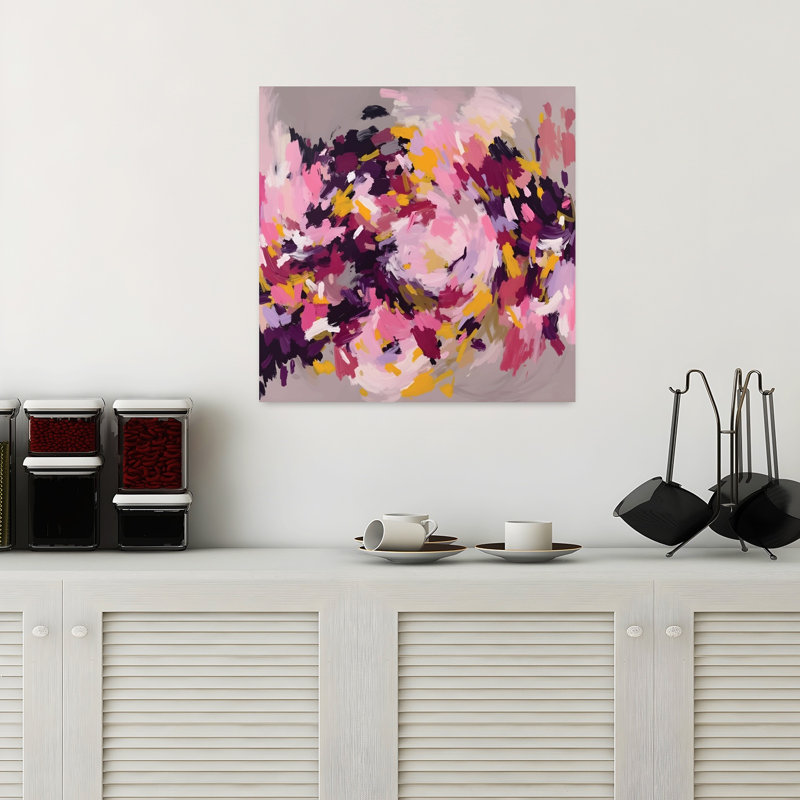 Art contemporain, art abstrait abstrait et coloré, H 18 po x l 18 po