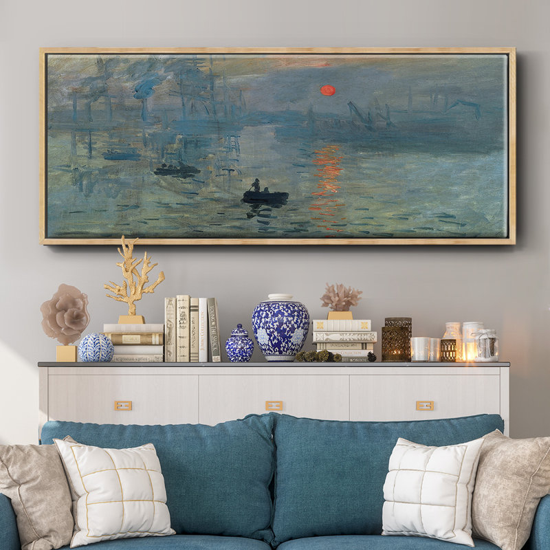 Sunrise par Monet - Toile encadrée, H 20 po x l 50 po