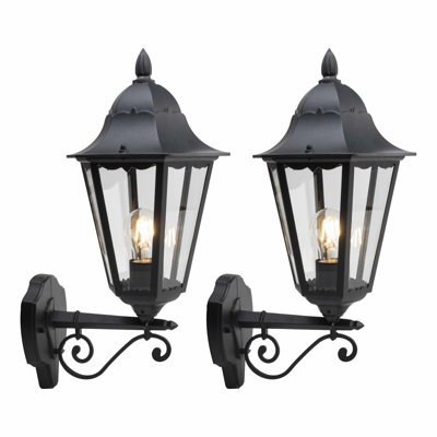 Adnah Black 51cm H Outdoor Armed Sconce