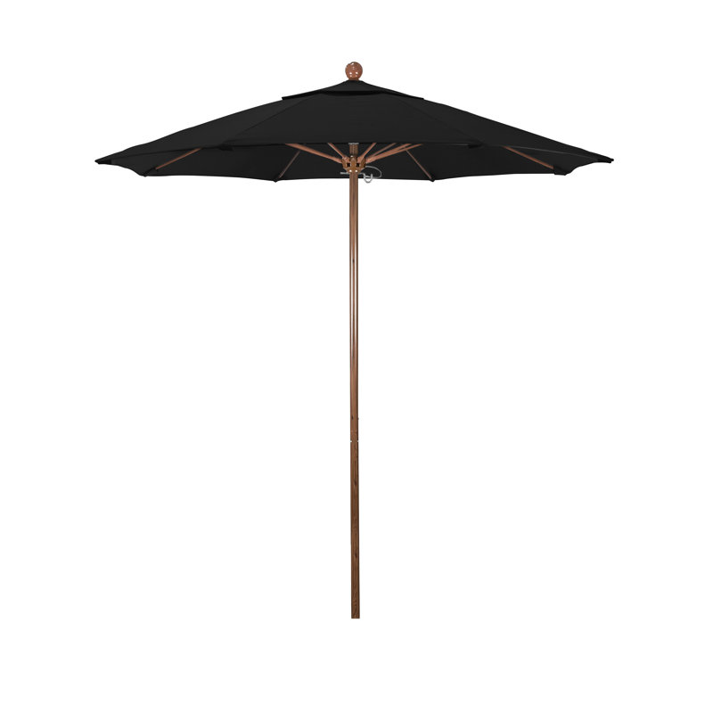 7,5 pi Parasol en fibre de verre de Sunbrella, Toile Sunbrella® noir