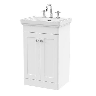 55mm Free-standing Single Bathroom Vanity with Vitreous China Vanity Top