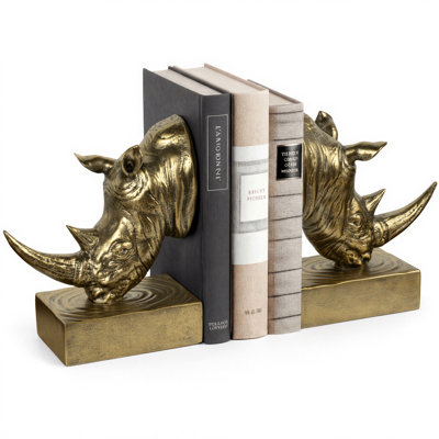 Serre-livres décoratifs Rhinoceros Head