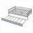 Full Size Solid Pine &amp; Plywood Daybed with Trundle – No Box Spring Needed, Gray for Guest Rooms