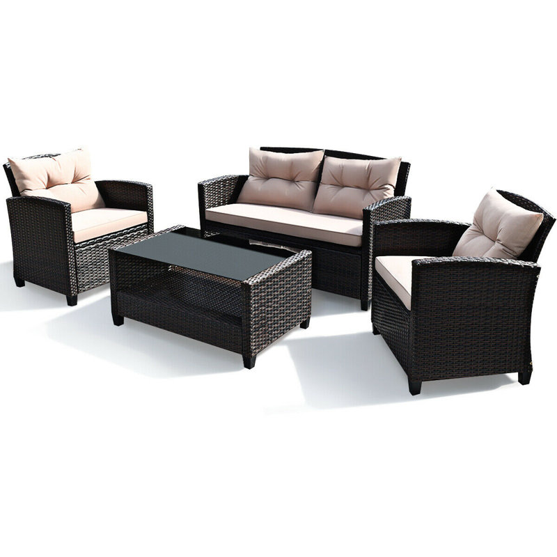 Foxcroft 4 - Person Patio Conversation Sets with Cushions