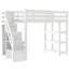 Lit mezzanine simple avec escalier de rangement et éclairage DEL, configuration de garde-robe-362652299