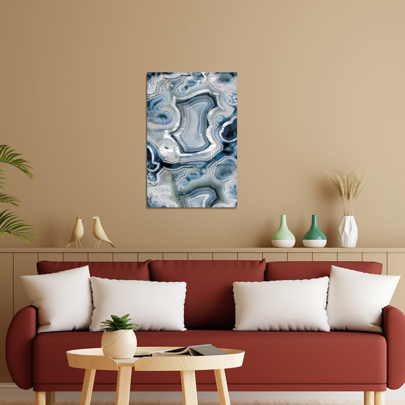 Géode saphir Sterling, reproduction sur verre acrylique, H 32 po x l 24 po x P 0,25 po