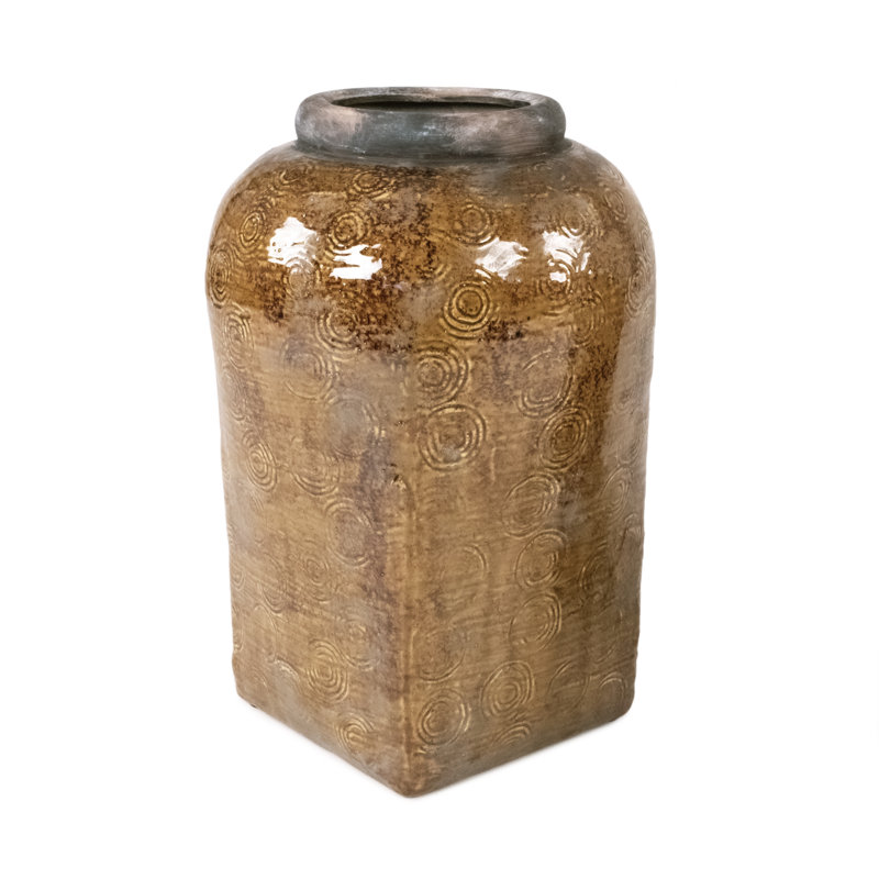 Vase de table en céramique Koria, H 16 po x l 11,5 po x P 11,5 po