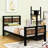 Twin Size Platform Bed with Rotatable TV Stand and Storage Drawers