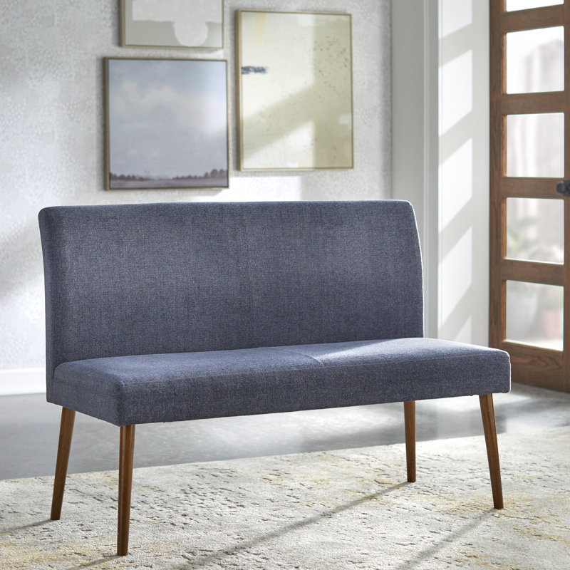 Causeuse sans accoudoirs Imboden, Mélange de polyester bleu