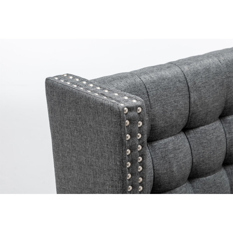 Causeuse sans accoudoir 46 po Attaway, Mélange de lin gris