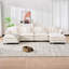 Canapé modulaire en forme de U de 140,9 pouces avec 2 repose-pieds mobiles, 4 coussins et 2 coussins décoratifs, tissu doux en cachemire beige-129424484