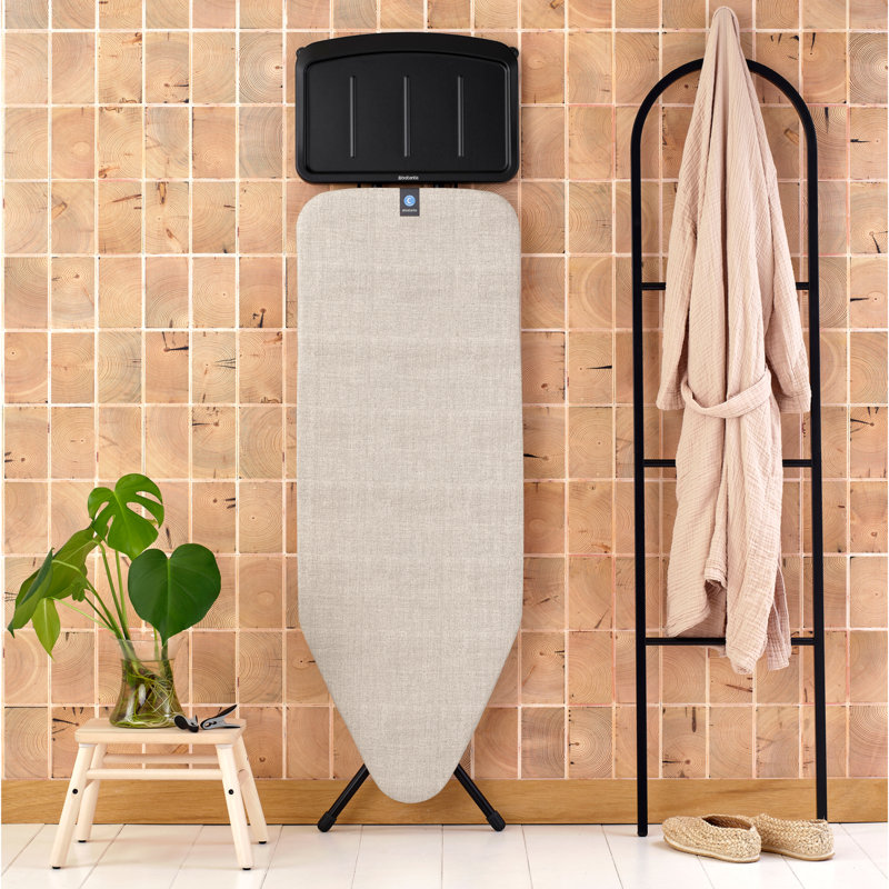 Brabantia Size C Ironing Board with Solid Steam Unit Holder, Denim Grey/Black