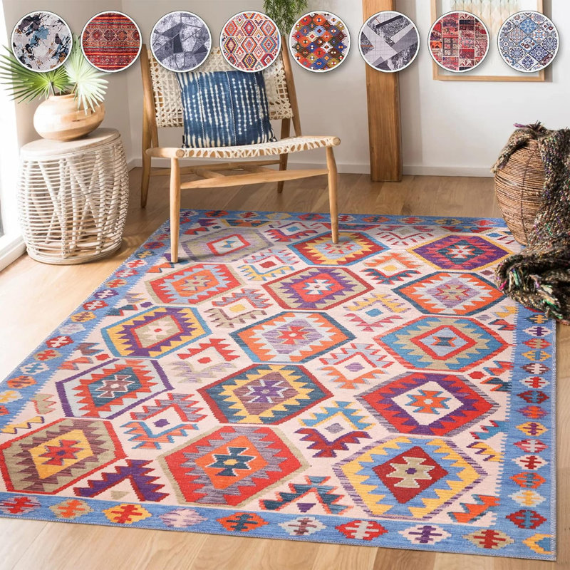 Indoor Area Rug Soft Carpet Pads For Bedroom Non-Slip Throw Rugs Washable Mat For Home Decor 1315, Rectangle 120 x 180 cm