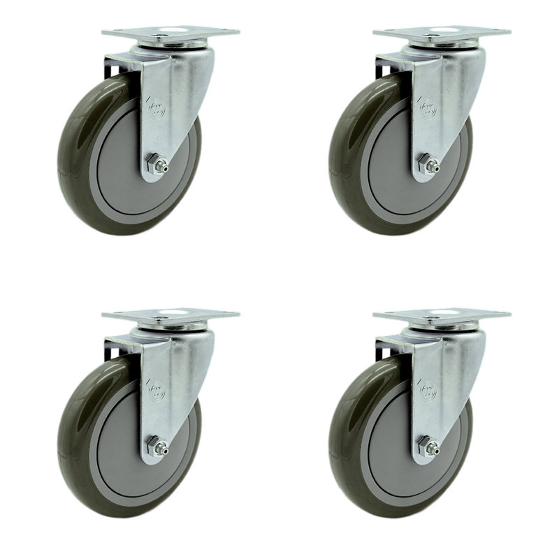 Roulettes en polyuréthane, gris