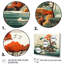 «Vintage Japanese Lake Scenery I - Abstract Landscape», art mural-122803573-122803579