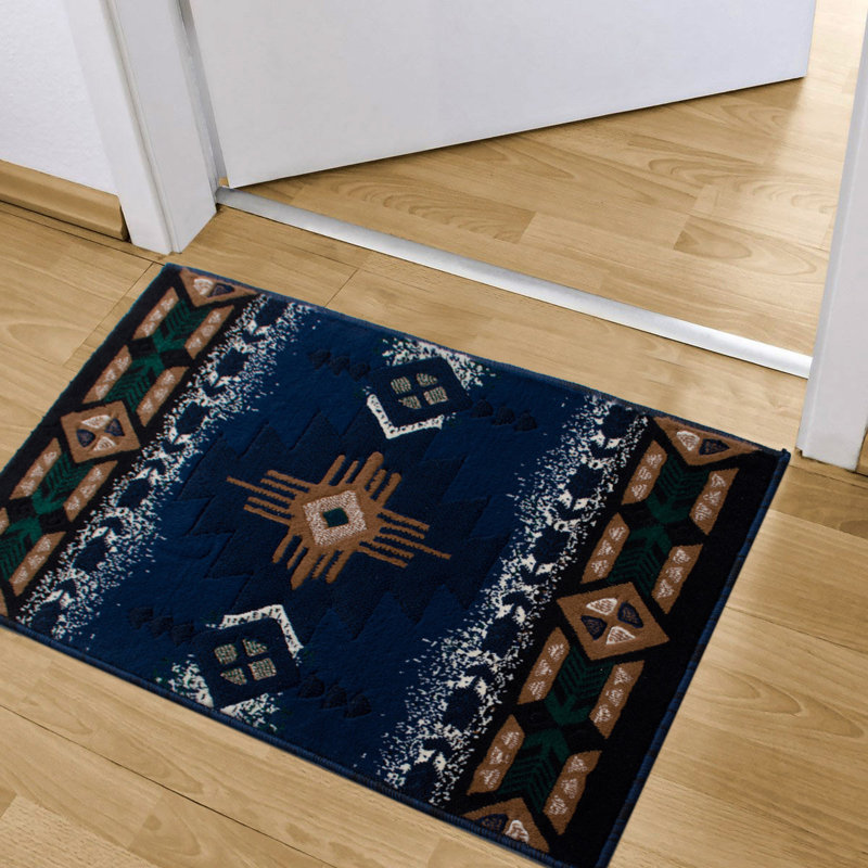 Allport Geometric Indoor Doormat, Navy