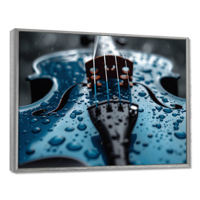 Music Blue Instument Violin - Music Wall Decor