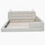 Grand lit plateforme tapissier avec 2 lumières de lecture blanches-761458514