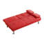 Canapé-lit pliant double en cuir rouge 67 pouces avec table basse pour bureau-95412208