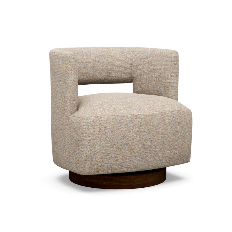 Crystle Swivel Barrel Chair, 5246-74, Walnut