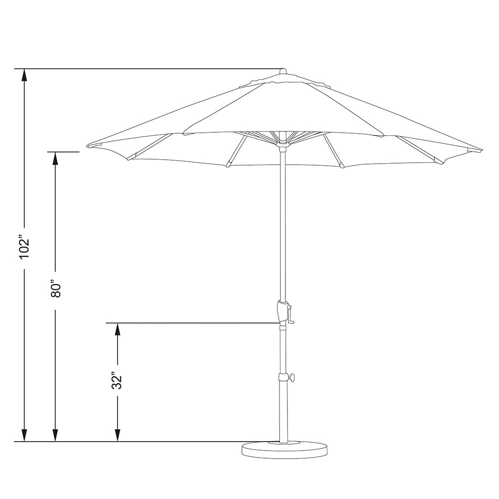 Deshaun 9' Sunbrella® Market Umbrella, Sesame Sunbrella® Linen