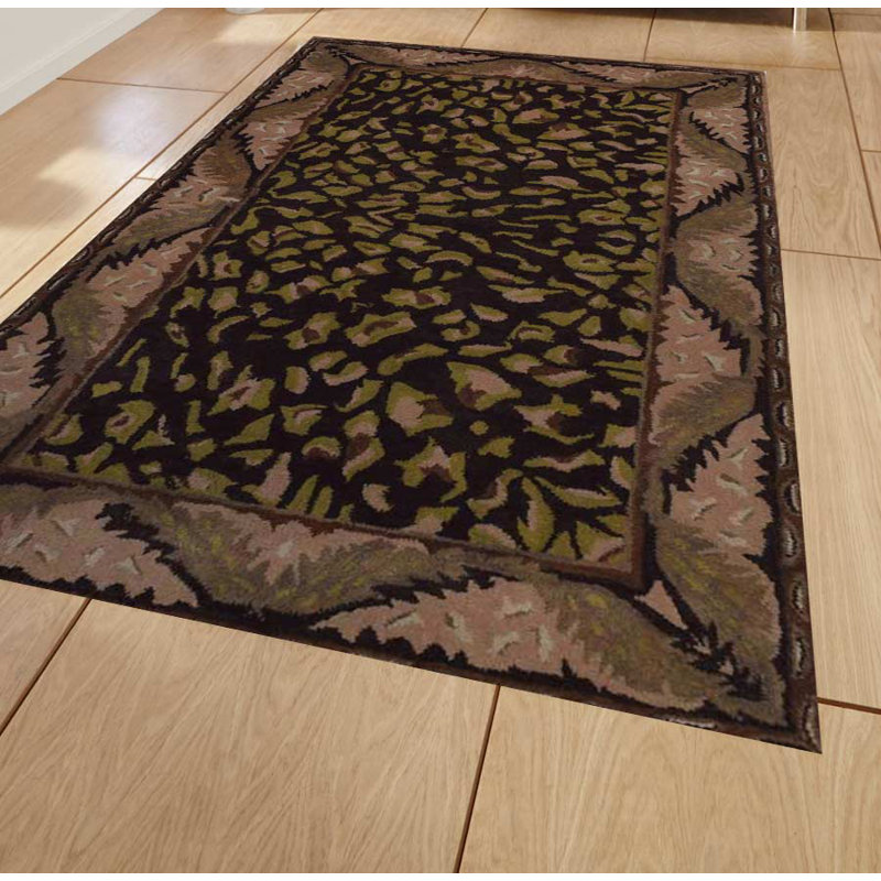 Tapis brun en laine touffeté à la main Crayton, Rectangle 9 pi x 12 pi