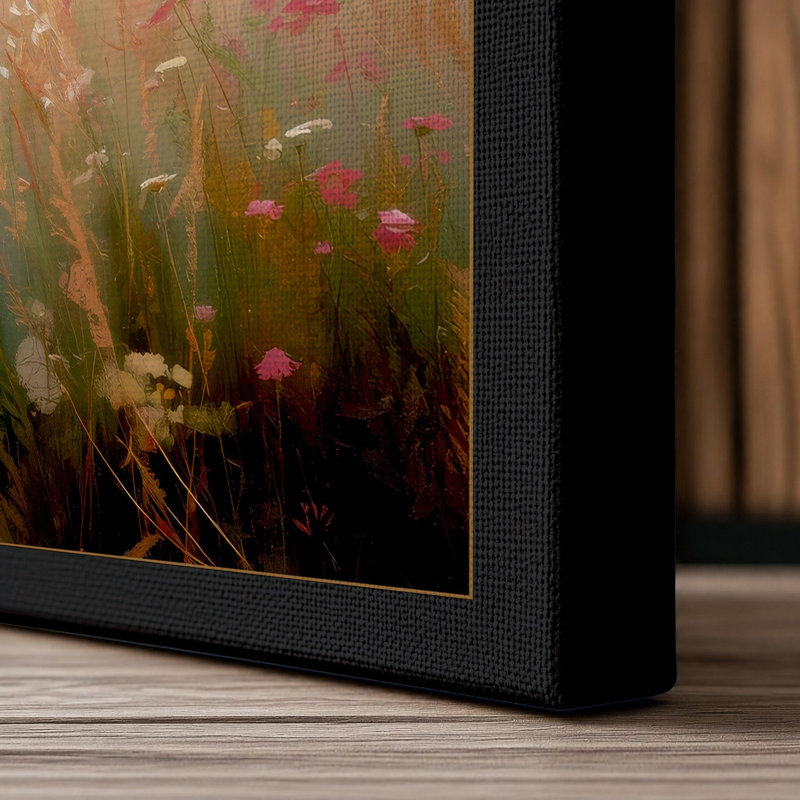 Misty Wetland Emergence Scandinavian - Wrapped Canvas, 18x12 - 45.7 x 30.5 cm, Black Border