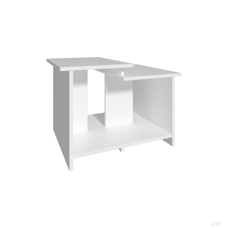 Table basse, H 16 po, conception moderne, matériaux durables, Blanc