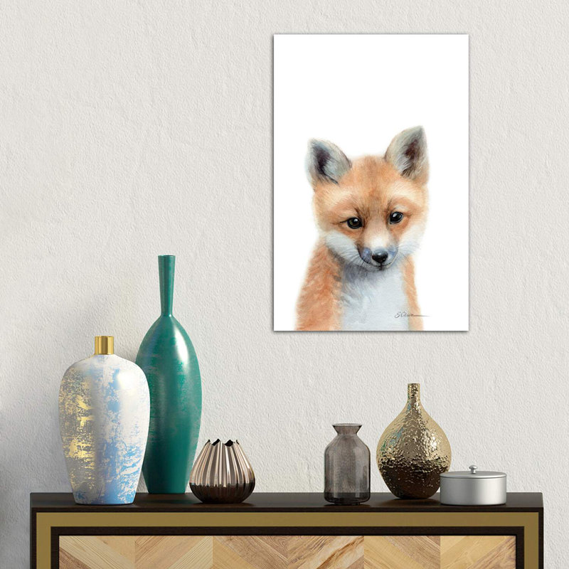 Baby Fox - Wrapped Canvas Painting, 66.04cm H x 45.72cm W x 1.91cm D